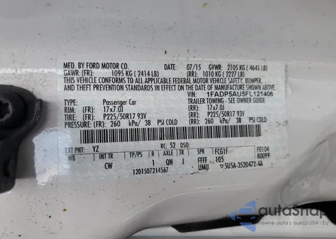 2015 Ford C-Max Se from USA, damaged, VIN 1FADP5AU5FL121406